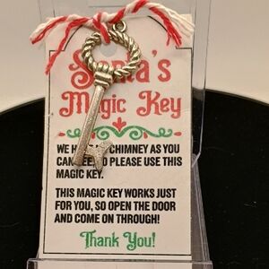 Santa's Magic Key with Red and Gold Accents